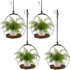 hismocal 4-Pack Hanging Plant Shelves, Wood Plant Display for 5.5" Pots by hismocal