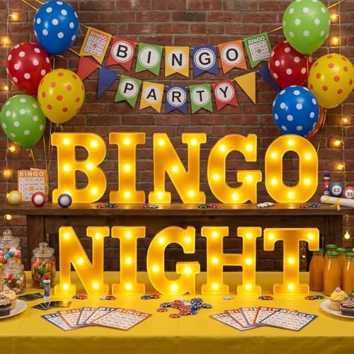 Honoson 10 Pcs Bingo Night Decorations Lights up Sign 6.42 Inch - Image 5