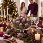 12 Pcs 2.36in Christmas Scottish Tartan Ball Ornaments, Red - Image 5
