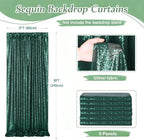 Green Sequin Backdrop Curtains,6 Panels 2FTx8FT Curtain Backdrop for Party - Image 2