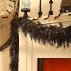 Dingion 2 Pack 9 ft Halloween Black Artificial Cedar Garland - Image 6