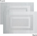 PIGCHCY Placemats Set of 12 Washable Durable Place Mats Vinyl Heat Resistant Non-Slip Table Mats Indoor Outdoor (18 x 12 inches, Silver White) - Image 3