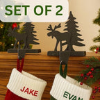 Park Designs Moose & Tree Stocking Hanger Set of 2, Black - Image 4