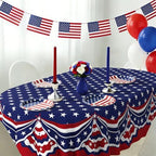 Oval 4th of July Tablecloth 60x84 Inch, Patriotic Red White and Blue Table Cloth, Polyester Waterproof Wrinkle Resistant Independence Day Table Cover for Memorial Day Decorations Decor - Image 2