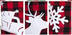 LUBOT Set of 6 Christmas Stocking(20inch) Silhouette Buffalo Red Plaid/Rustic/Farmhouse/Country Cotton Fireplace Hanging Xmas Stockings Decorations for Family Holiday Season Decor - Image 6