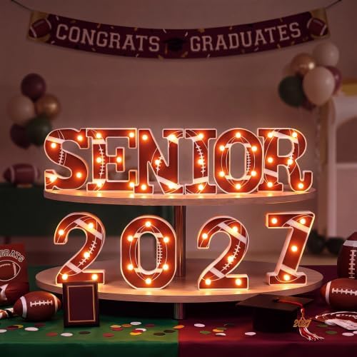 Honoson 10 Pcs Football Senior Night Decoration Senior 2027 LED Light Sign - Image 5