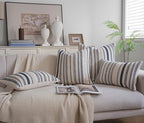 Cethom Navy Blue Boho Throw Pillow Covers 22x22 Inch Set of 2, Stripe Textured Decorative Couch Pillow Cases for Bed, Sofa, Living Room, Bedroom, Farmhouse Home Accent Cushion Covers - Image 6