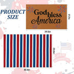 Honoson 2 Pcs 4th of July Doormat, Red White Blue Front Door Mat - Image 2