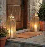 VELA LANTERNS 16" Extra Large Large Gold Metal Decorative Floor Moroccan Lantern Candle Holder Lamp - Indoor/Outdoor, Home Decor, Patio, Weddings, Ramadan Decor - Image 3