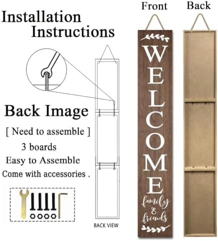 Farmhouse Welcome Sign for Front Door Standing 47" - Image 5