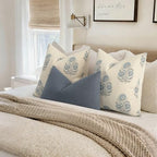 Vintage Floral Print Euro Sham Pillow Covers 26x26 Set of 2 Patterned Accent Decorative Cushion Covers Modern Farmhouse Throw Pillow Covers for Bed Sofa Couch Chair Living Room Home Decor, Light Blue - Image 5