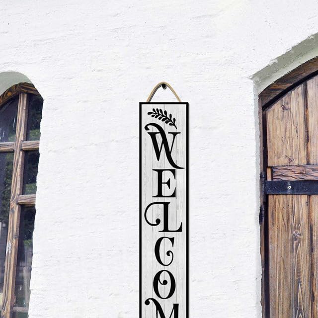 32x8 Inch Farmhouse Rustic Vertical Welcome Sign for Front Porch - Wood Plank Set, Timeless Design, Ideal for Indoor & Outdoor Display - Image 5