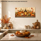 WAXWHELK Fall Canvas Wall Art Rustic Farmhouse Pumpkin Harvest Lantern Painting Pictures Artwork for Autumn Thanksgiving Home Decor Living Room Bedroom, (16"x32") - Image 3