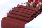 MDS® Pack of 20 Natural Burlap Table Runner, 12 x 108 Inch, Jute Rustic Farmhouse Boho Table Decor for Wedding Reception, Dining Table, Bridal Shower, Baby Shower & Party Decorations - Maroon - Image 2