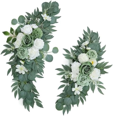 Artificial Sage Green Wedding Arch Flower Floral Swags Set of 2 by UdoulaFlowersforLife