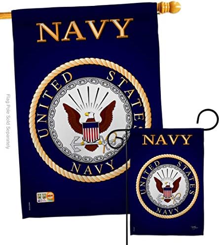 Breeze Decor Navy Garden House Flag - Set Armed Forces USN Seabee United State American Military Veteran Retire Official - Decoration Banner Small Yard Gift Double-Sided Made in USA 28 X 40 by Breeze+Decor