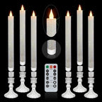 Flameless Taper Candles, Crystallized-Brilliant, 6 Pack - Image 4