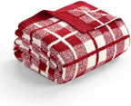 Snuggle Sac Red Checkered Throw Blanket for Couch, Super Soft Cozy Warm Christmas Red Blankets, Reversible Buffalo Plaid Microfiber Throws for Sofa Bed, Red Plaid, 50x60 Inches by SnuggleSac