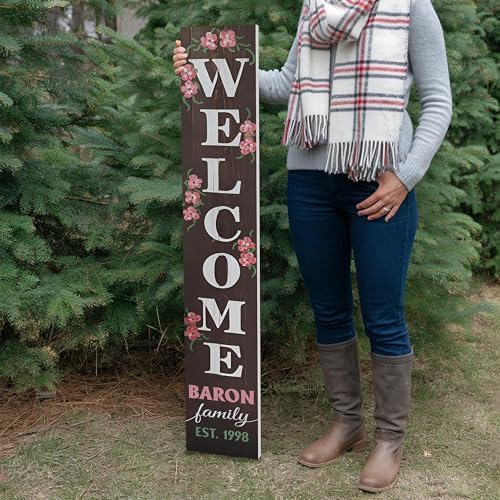 Personalized Welcome Sign for Front Door, Custom Welcome Sign for Porch Outdoor Welcome Home Decorations, 48"x8" PVC Sign (Design 24) - Image 6