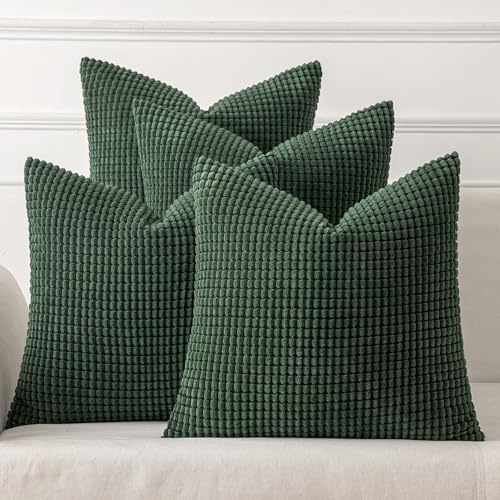 MIULEE Decorative Pillow Covers 20x20 Inch Set of 4 Christmas Dark Green by MIULEE