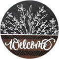 Wood front door sign Wood sign Home decor Welcome sign Sign for front door House warming gift Wedding gift (DS016-Wildflower 1.0, 15" Width) by Unknown