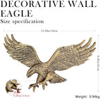 Linton Arst Cast Iron American Eagle Wall Decor, Vintage Gold Freedom Flyer Eagle Plaque, Metal Eagle Statue Indoor Outdoor Hanging Wall Art - Image 2