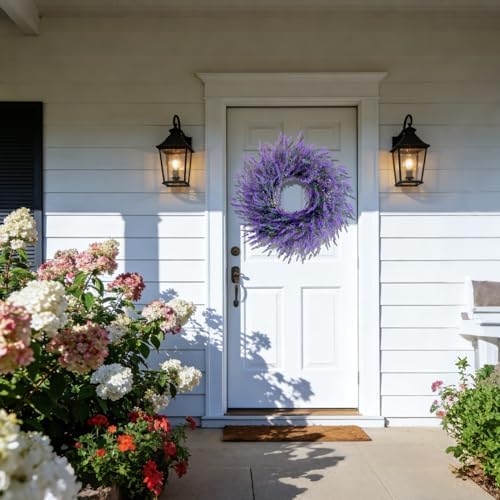 24" Lavender & Eucalyptus Wreath for Front Door,Outside Wreaths - Image 5