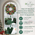 28 Inch Artificial Christmas Wreath with 30 LED Lights - Image 3
