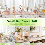 Hewory Small Bud Vases Bulk: 25Pcs Multi Pink Flower Vases for Centerpieces - Image 6