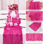 12 Pack Hot Pink Cheesecloth Table Runner,20x120 in Table Runner - Image 3