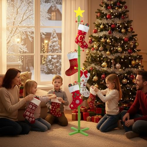 Capoda 71 Inch Christmas Stocking Holder Stand for Floor with 10 Hooks - Image 3