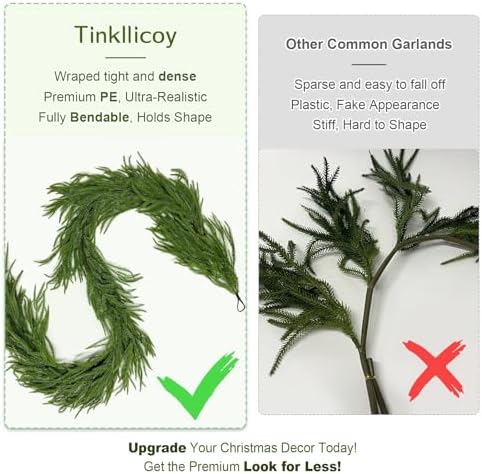 9FT Christmas Norfolk Pine Garland - Image 5
