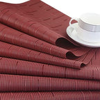 PIGCHCY Placemats Set of 12 Washable Durable Place Mats Vinyl Heat Resistant Non-Slip Table Mats Indoor Outdoor (Burgundy Red) - Image 4