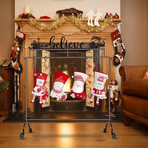 Christmas Stocking Holder Stand Hangers for Floor Metal Stocking Holder Freestanding Modern Christmas Stocking Holders with 7 Hooks Xmas Christmas Decorations - Image 5
