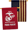 Proud Marine Parent House Flag - Pack Armed Forces Corps USMC Semper Fi United State American Military Veteran Retire Official USA Vintage Applique - Garden Yard Gift Double-Sided 28 X 40 by Unknown