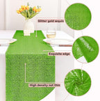 Sugargirl 10 Packs 12 x 72 inches Sequin Table Runner, Glitter Apple Green Table Runner for Birthday Party Supplies Wedding Holiday Celebration Event Decorations - Image 5