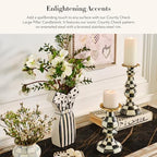 MACKENZIE-CHILDS Pillar Candlestick, Large, Black-and-White Courtly Check - Image 2