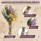 Layhit 24 Pcs Mini Dried Flower Bouquets Boho for Vase, Vivid - Image 2