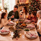 SmoothNovelty 6 Pcs Christmas Toile Cloth Napkins Xmas Soft Linen Fabric - Image 6