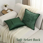 FUTEI Pack of 2 Chenille Soft Throw Pillow Covers 22x22 Inch, Dark Green - Image 5