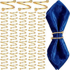 50 Pcs Gold Spiral Napkin Rings Bulk Metal Napkin Holder Buckles by Gandeer