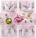 Solino Home 100% Linen Table Runner, 14 x 72 in, Blossom and White Striped - Image 3