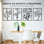 Metal Flower Wall Decor Art Living Room, Black Floral Wall Art Home Decor - Image 4