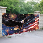 7x16FT Independence Day Garage Door Banner Eagle American Flag Garage Door Cover Decoration for Patriots Party (Eagle Flag, 7 * 16) - Image 2
