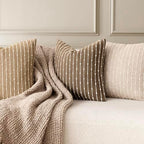 Foindtower Decorative Striped Boucle Throw Pillow Covers 20x20 Inch Brown - Image 6