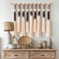 Macrame Wall Hanging Brown Boho Wall Decor for Living Room 27"W x 25"L by Jakalin