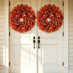 Large Artificial Magnolia Leaves Fall Wreath for Front Door Outside Decor - Image 7