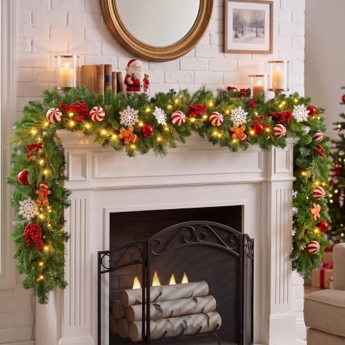 Thiccywoov 6 ft Prelit Christmas Gingerbread Man Garland with Light by Jgiusenfg
