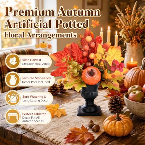 Suncallla 4 Pack 9.84 in Fall Table Centerpieces Decor - Image 3