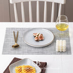 Placemats Set of 12 - Easy Clean Woven Vinyl Placemats for Dining Table, Indoor/Outdoor Place Mats, Washable PVC Table Mats（Gray） - Image 2